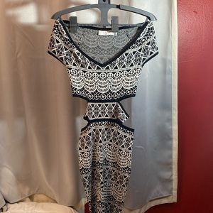 Black&white mini dress XS